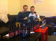 Me, Tom and all our beer bottles after Jeff Stelling